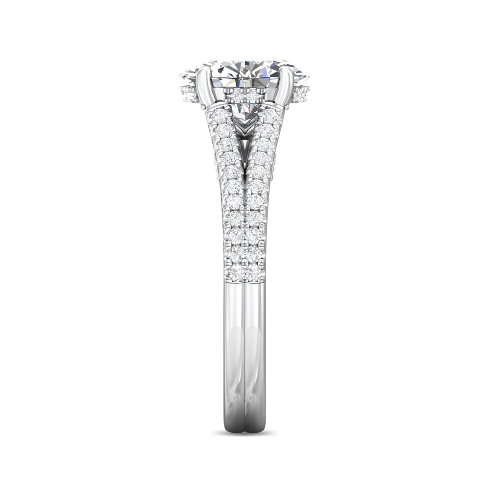 FlyerFit® 14K White Gold Split Shank Engagement Ring