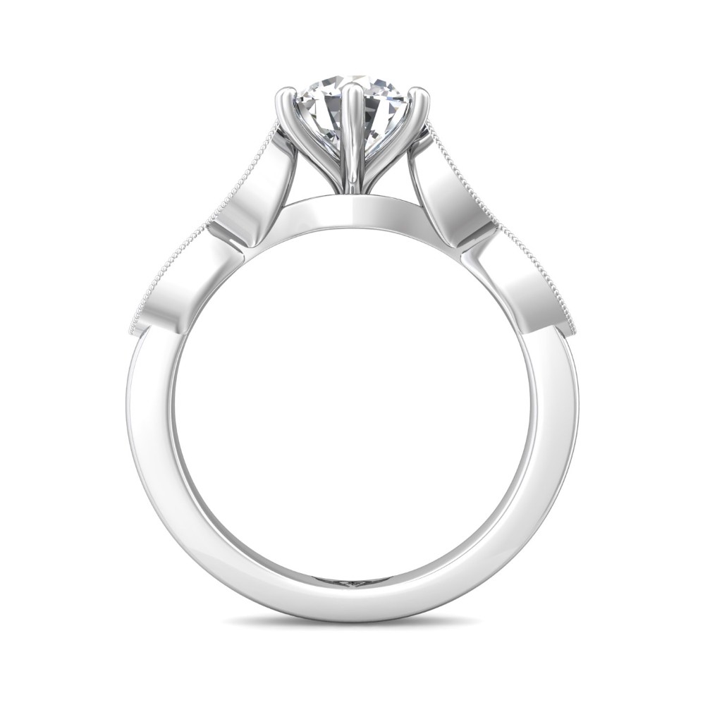 FlyerFit® 14K White Gold Micropave Engagement Ring