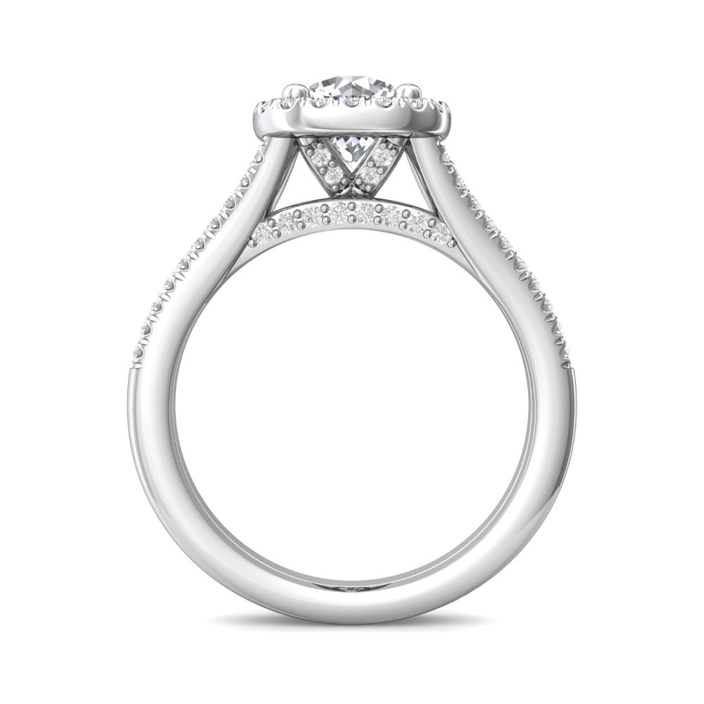 FlyerFit® 14K White Gold Split Shank Engagement Ring