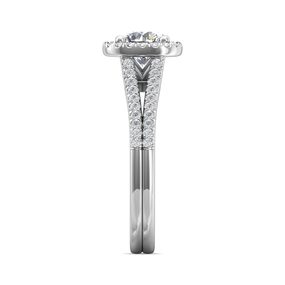 FlyerFit® 14K White Gold Split Shank Engagement Ring