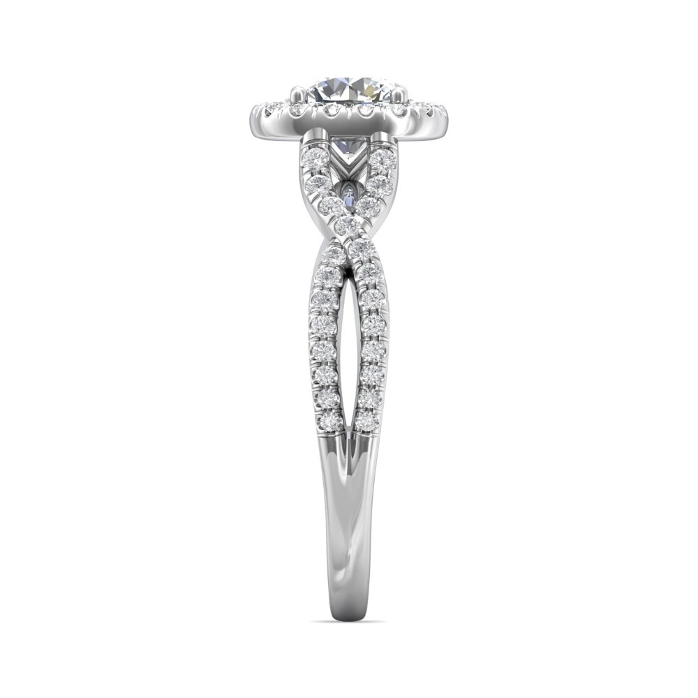 FlyerFit® 14K White Gold Split Shank Engagement Ring