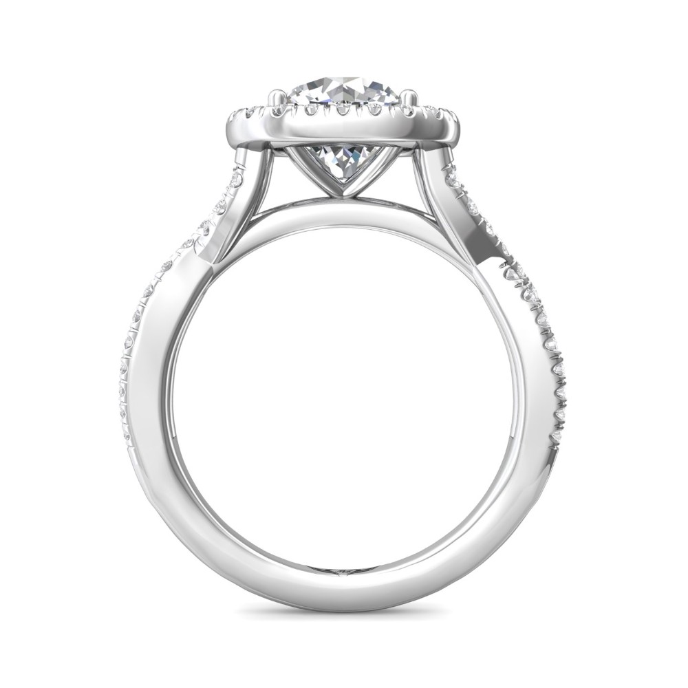 FlyerFit® 14K White Gold Split Shank Engagement Ring