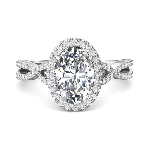 FlyerFit® 14K White Gold Split Shank Engagement Ring