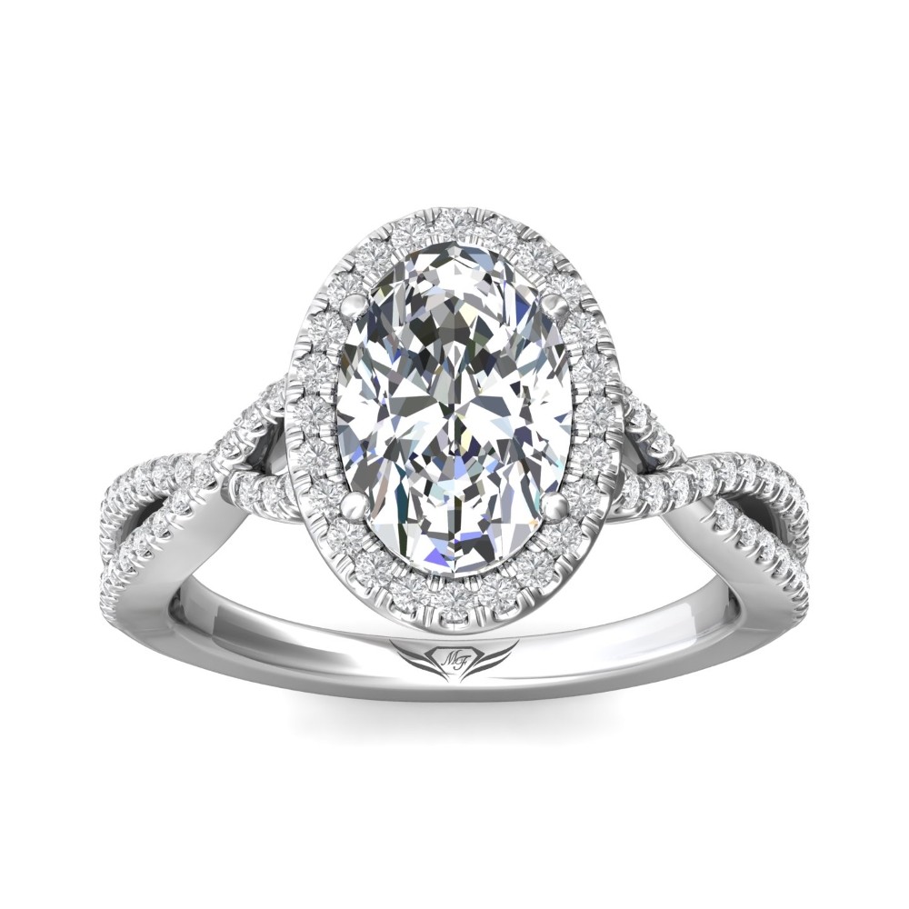 FlyerFit® 14K White Gold Split Shank Engagement Ring