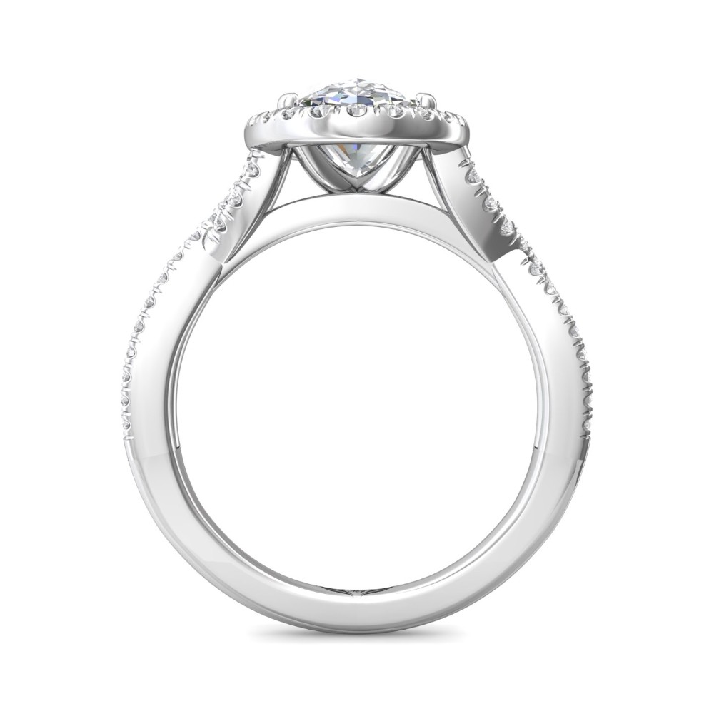 FlyerFit® 14K White Gold Split Shank Engagement Ring