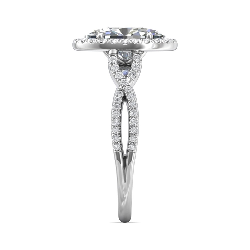 FlyerFit® 14K White Gold Split Shank Engagement Ring
