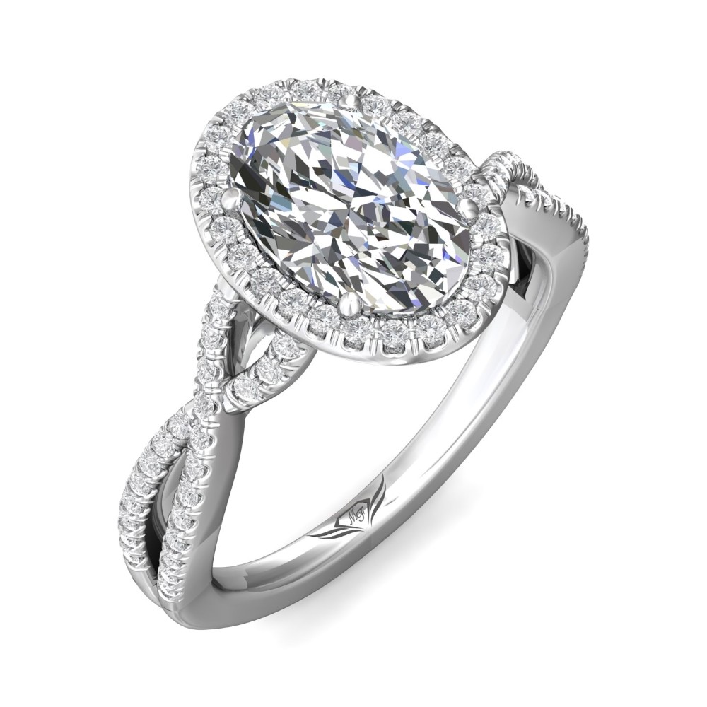 FlyerFit® 14K White Gold Split Shank Engagement Ring