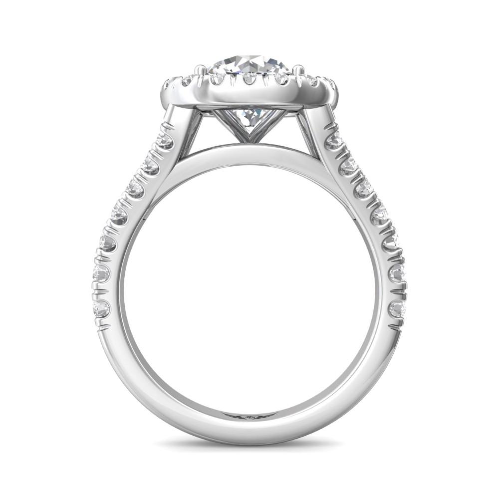 FlyerFit® 14K White Gold Split Shank Engagement Ring