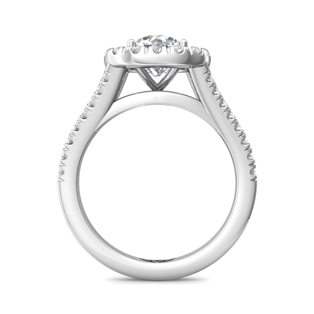 FlyerFit® 14K White Gold Split Shank Engagement Ring