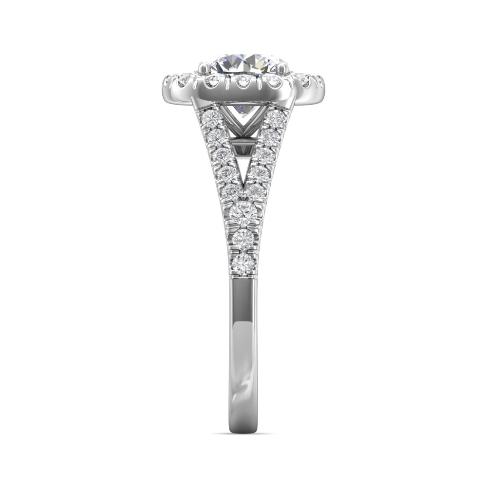 FlyerFit® 14K White Gold Split Shank Engagement Ring