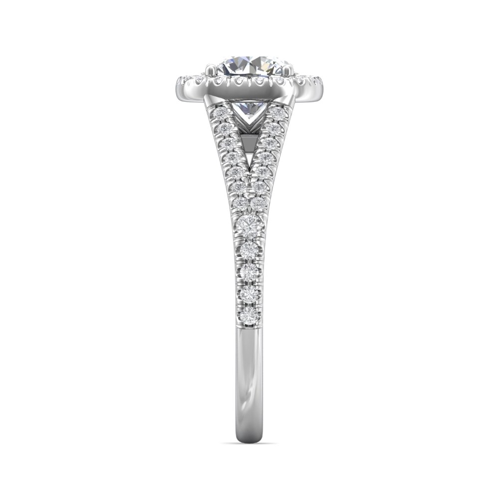 FlyerFit® 14K White Gold Split Shank Engagement Ring