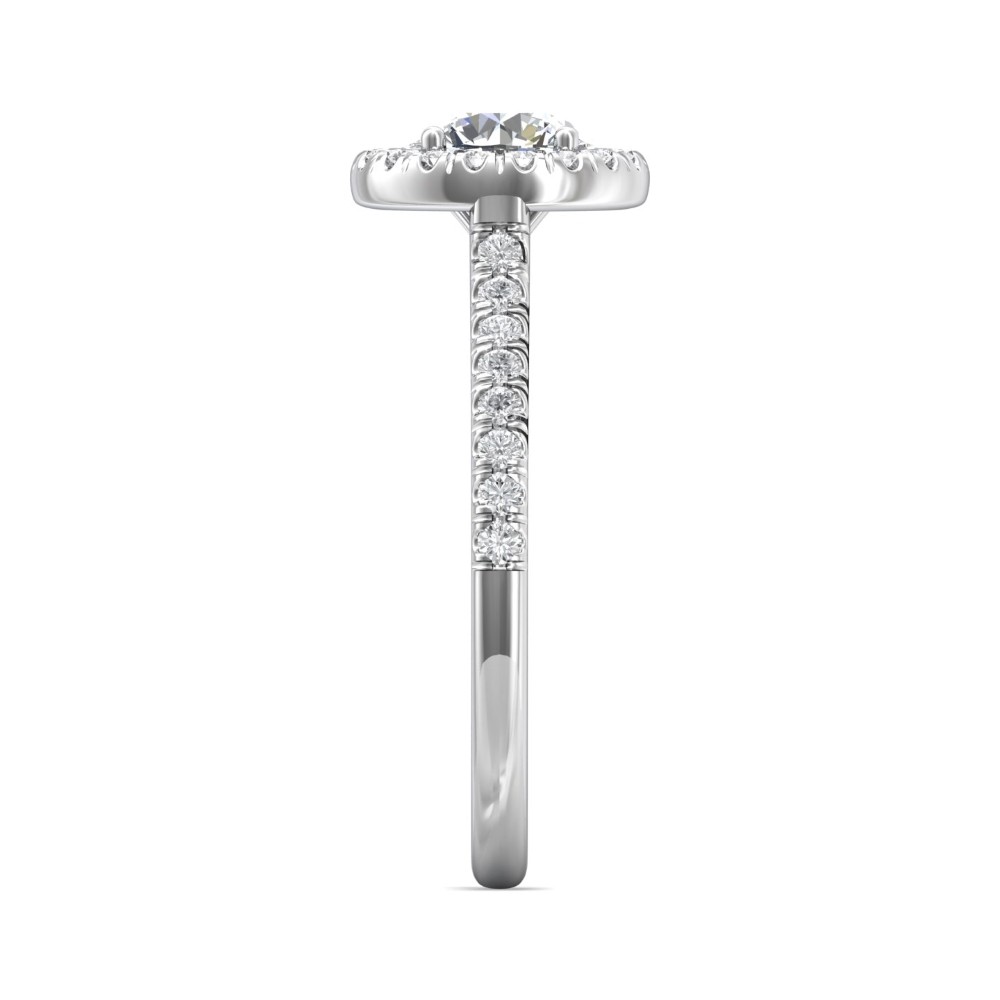 FlyerFit® 14K White Gold Micropave Halo Engagement Ring