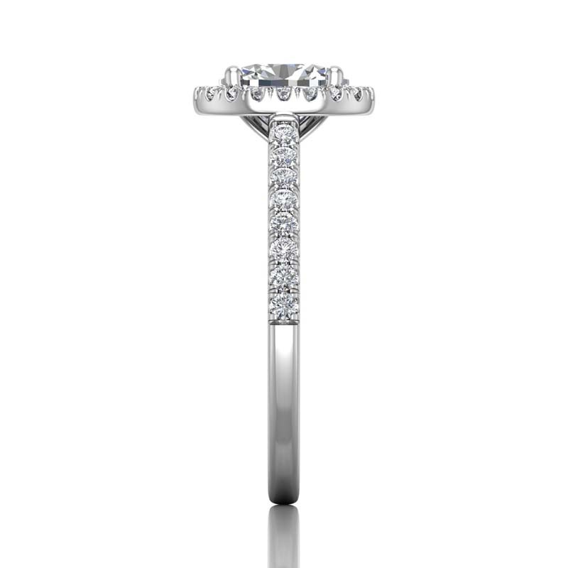 FlyerFit® 14K White Gold Micropave Halo Engagement Ring