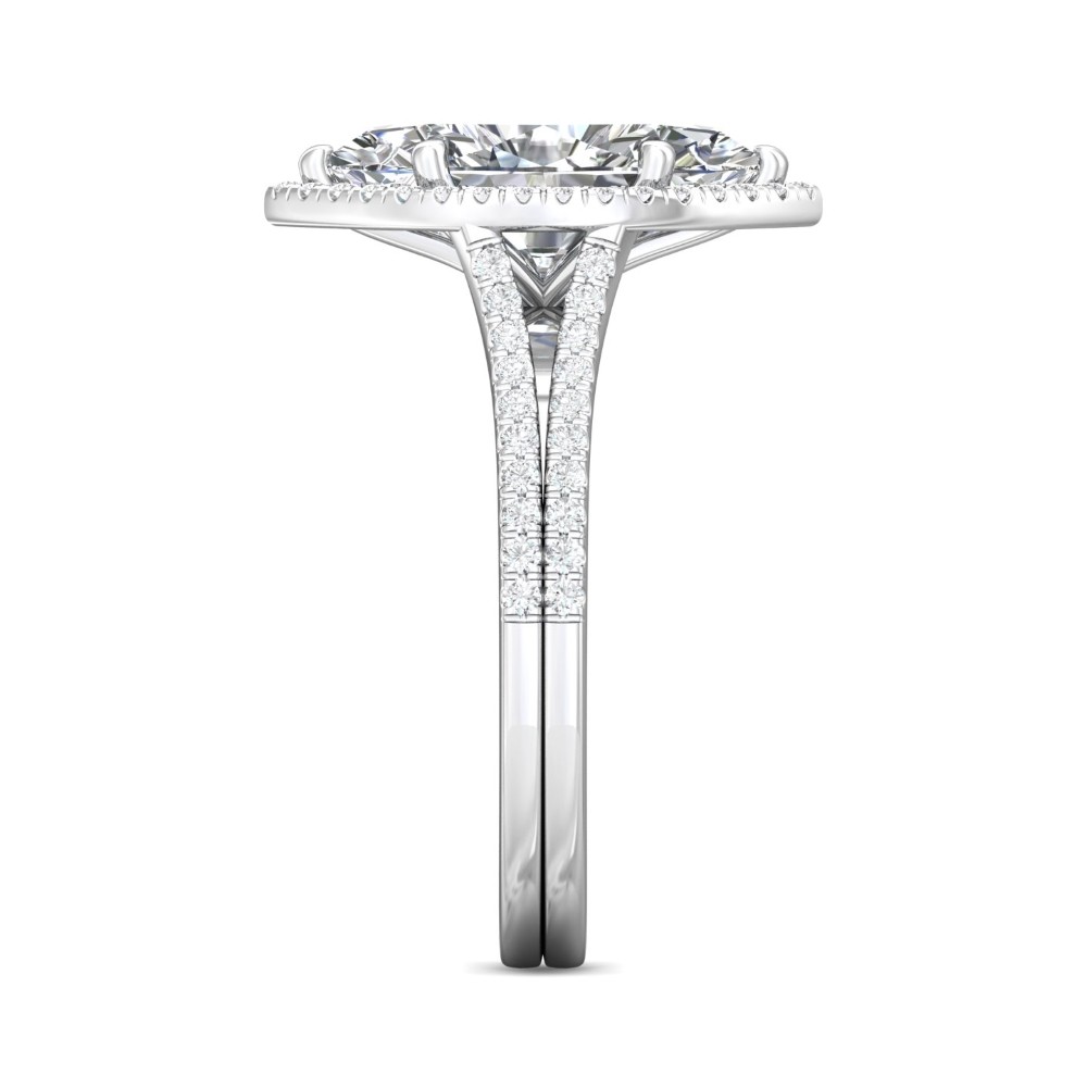 FlyerFit® 14K White Gold Split Shank Engagement Ring