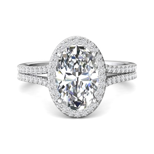 FlyerFit® 14K White Gold Split Shank Engagement Ring