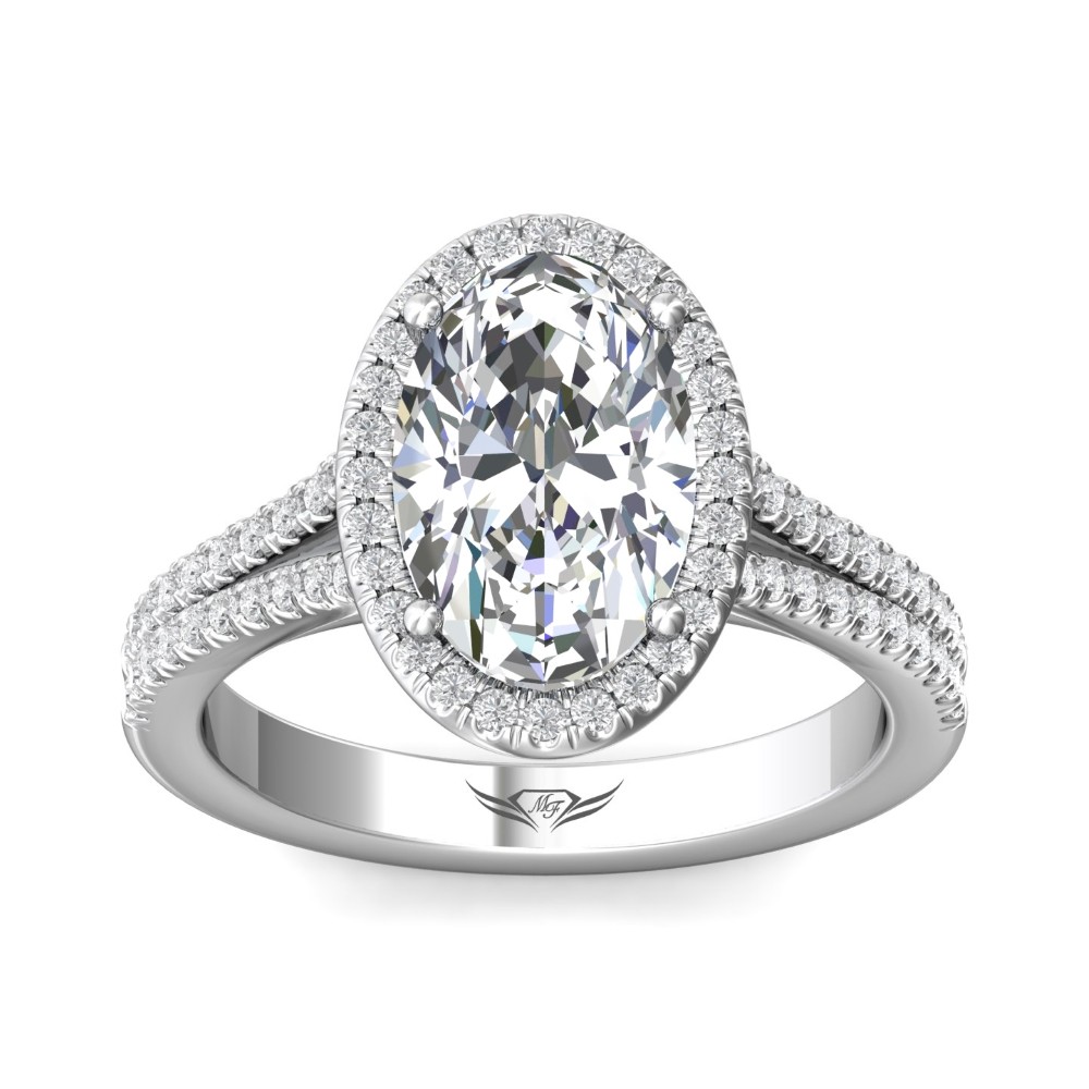 FlyerFit® 14K White Gold Split Shank Engagement Ring