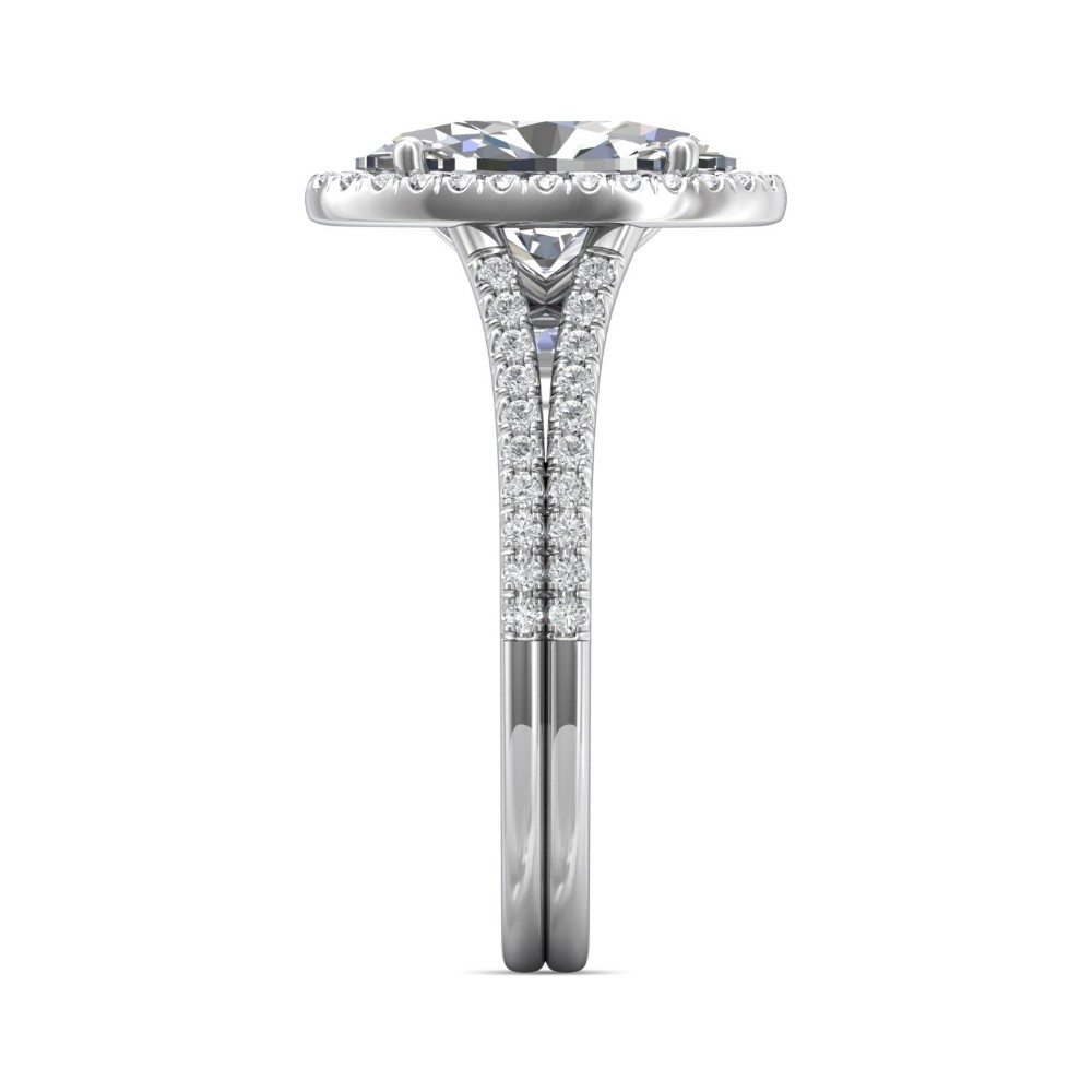 FlyerFit® 14K White Gold Split Shank Engagement Ring