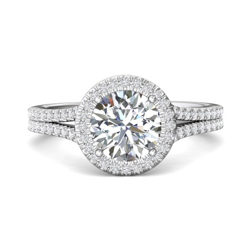 FlyerFit® 14K White Gold Split Shank Engagement Ring
