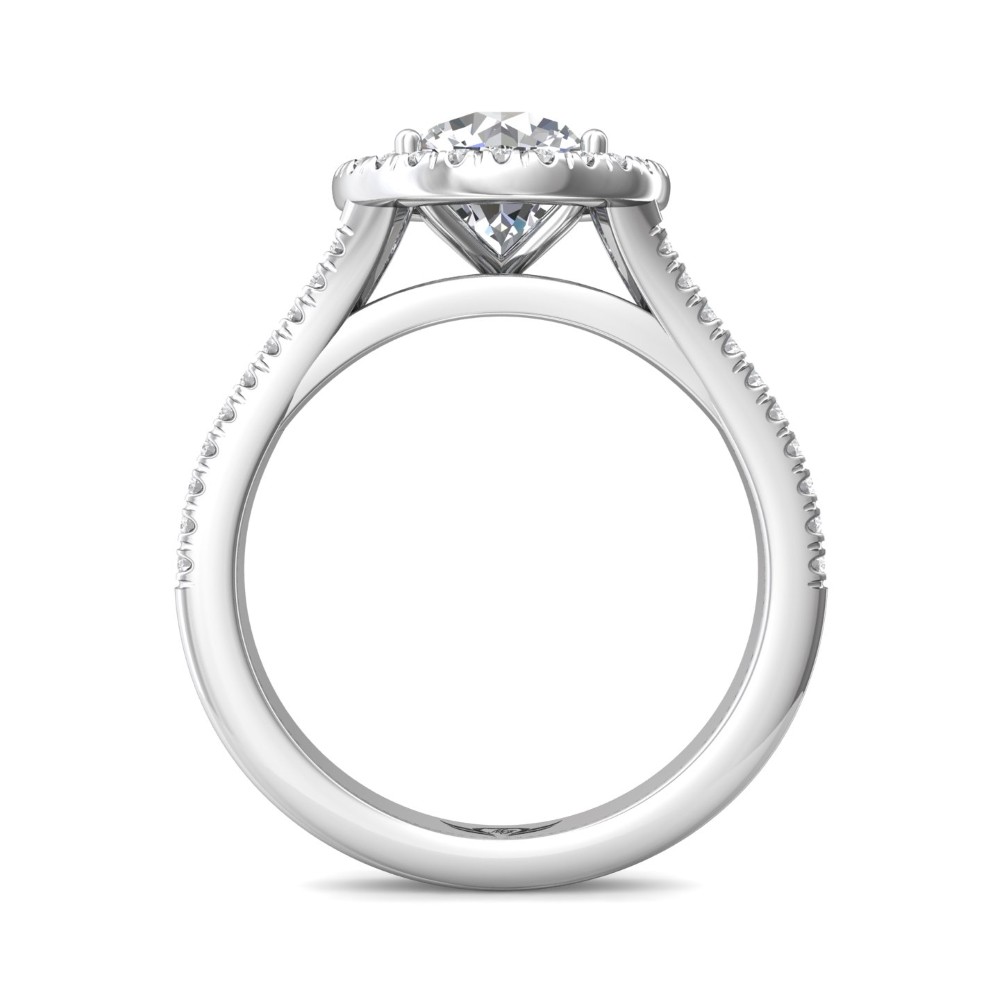 FlyerFit® 14K White Gold Split Shank Engagement Ring