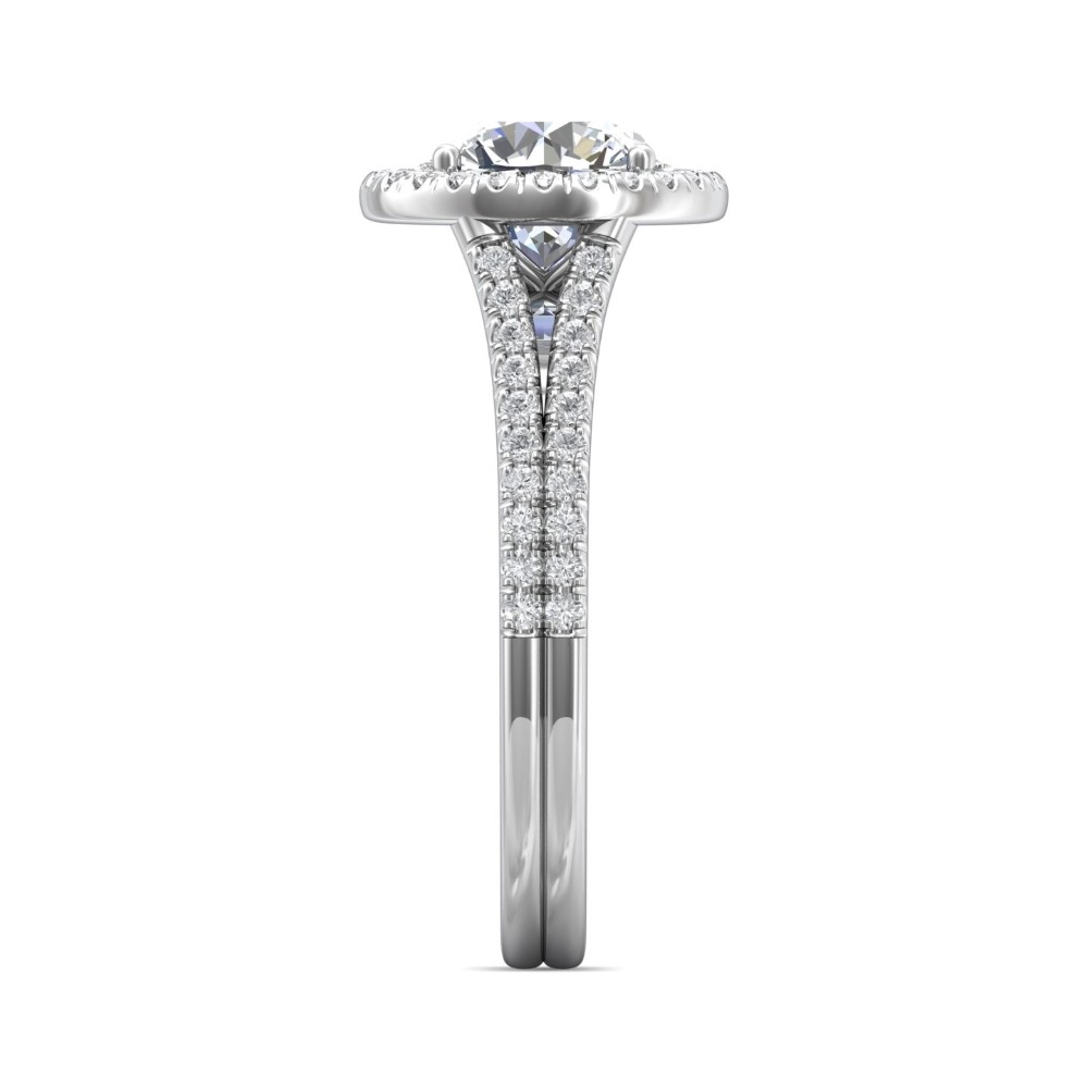 FlyerFit® 14K White Gold Split Shank Engagement Ring