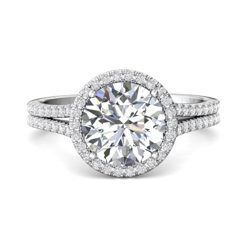 FlyerFit® 14K White Gold Split Shank Engagement Ring