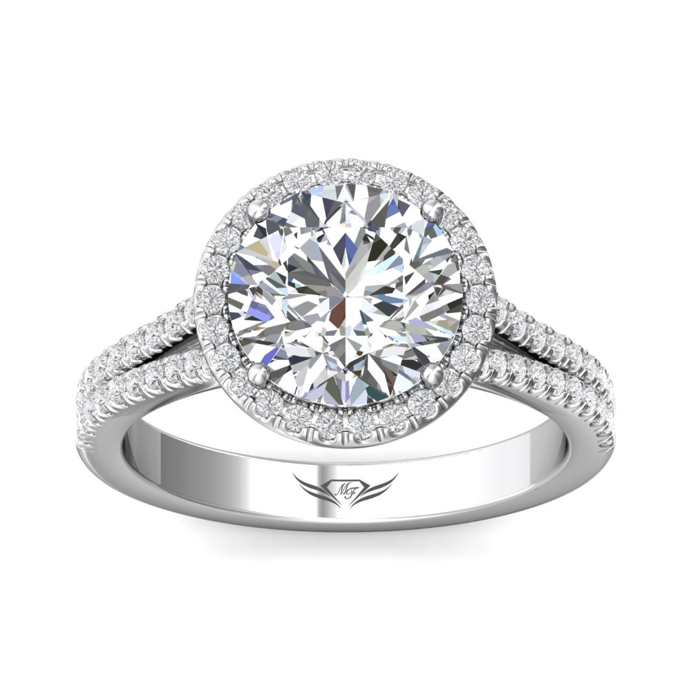 FlyerFit® 14K White Gold Split Shank Engagement Ring