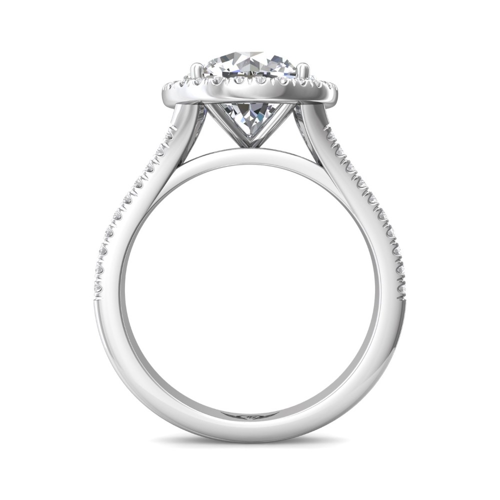 FlyerFit® 14K White Gold Split Shank Engagement Ring