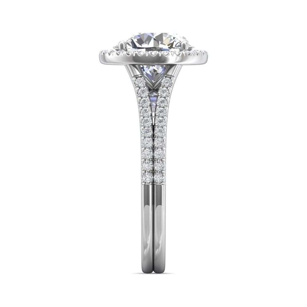 FlyerFit® 14K White Gold Split Shank Engagement Ring