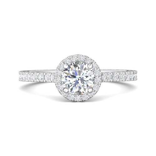FlyerFit® 14K White Gold Vintage Engagement Ring