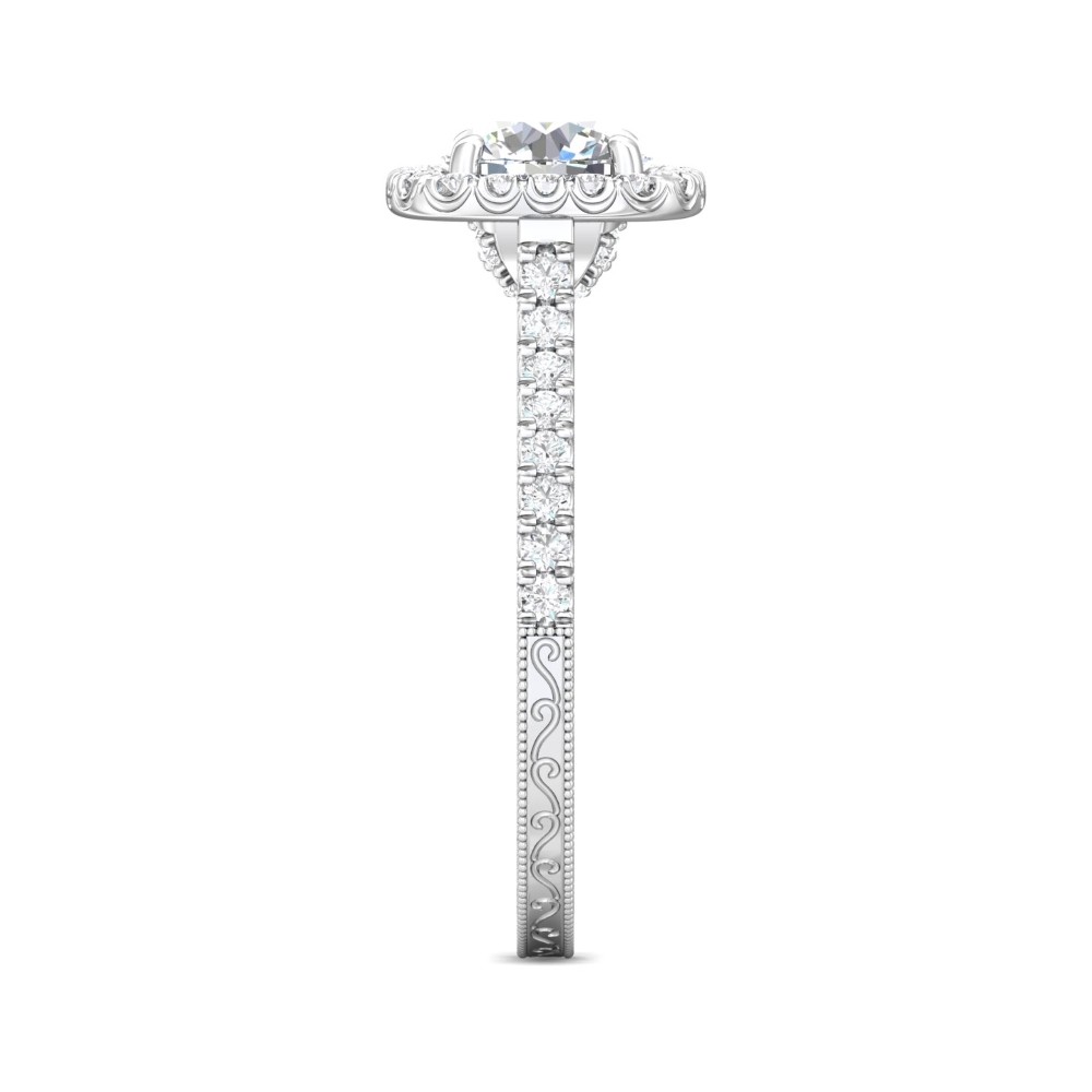 FlyerFit® 14K White Gold Vintage Engagement Ring