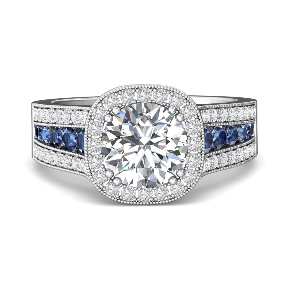 FlyerFit® 14K White Gold Channel/Shared Prong Engagement Ring
