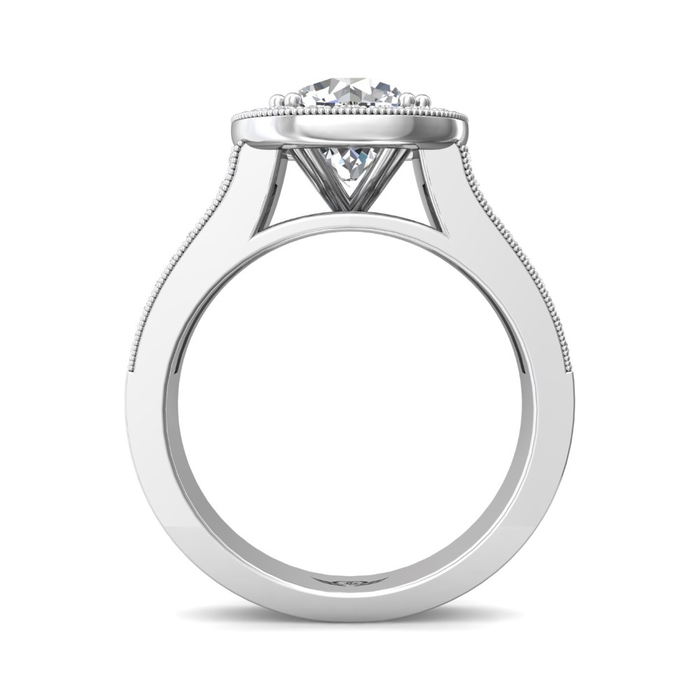 FlyerFit® 14K White Gold Channel/Shared Prong Engagement Ring