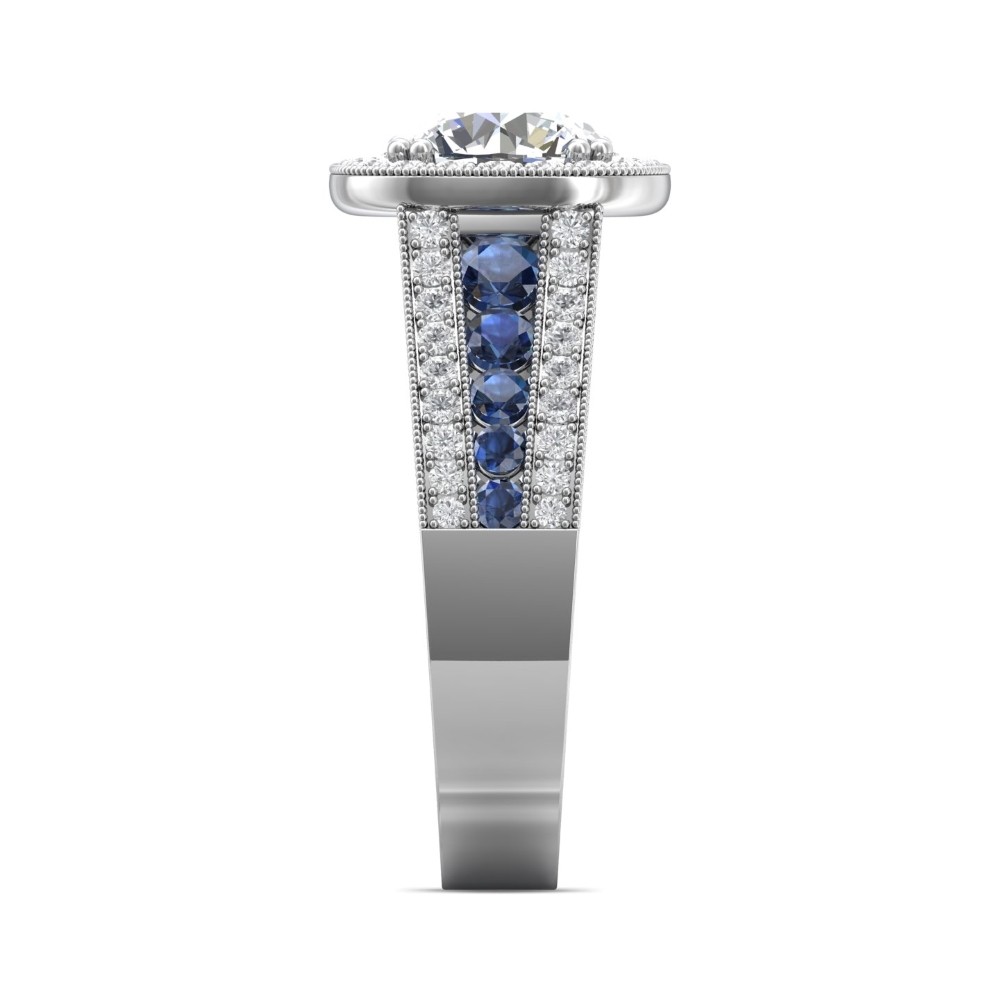 FlyerFit® 14K White Gold Channel/Shared Prong Engagement Ring
