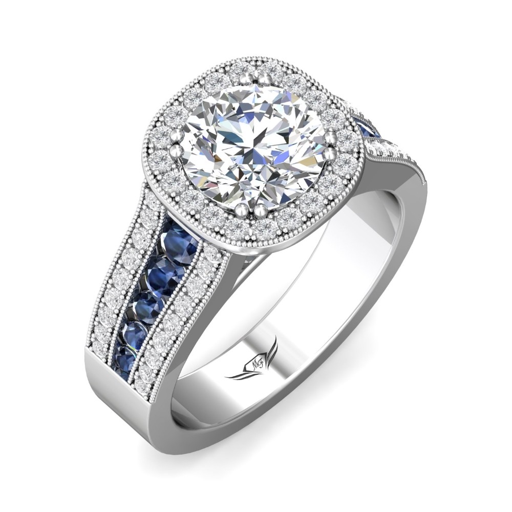 FlyerFit® 14K White Gold Channel/Shared Prong Engagement Ring