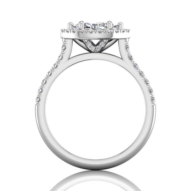FlyerFit® 14K White Gold Micropave Halo Engagement Ring