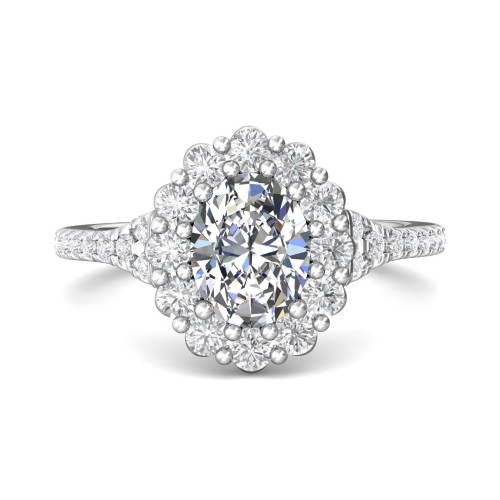 FlyerFit® 14K White Gold Split Shank Engagement Ring
