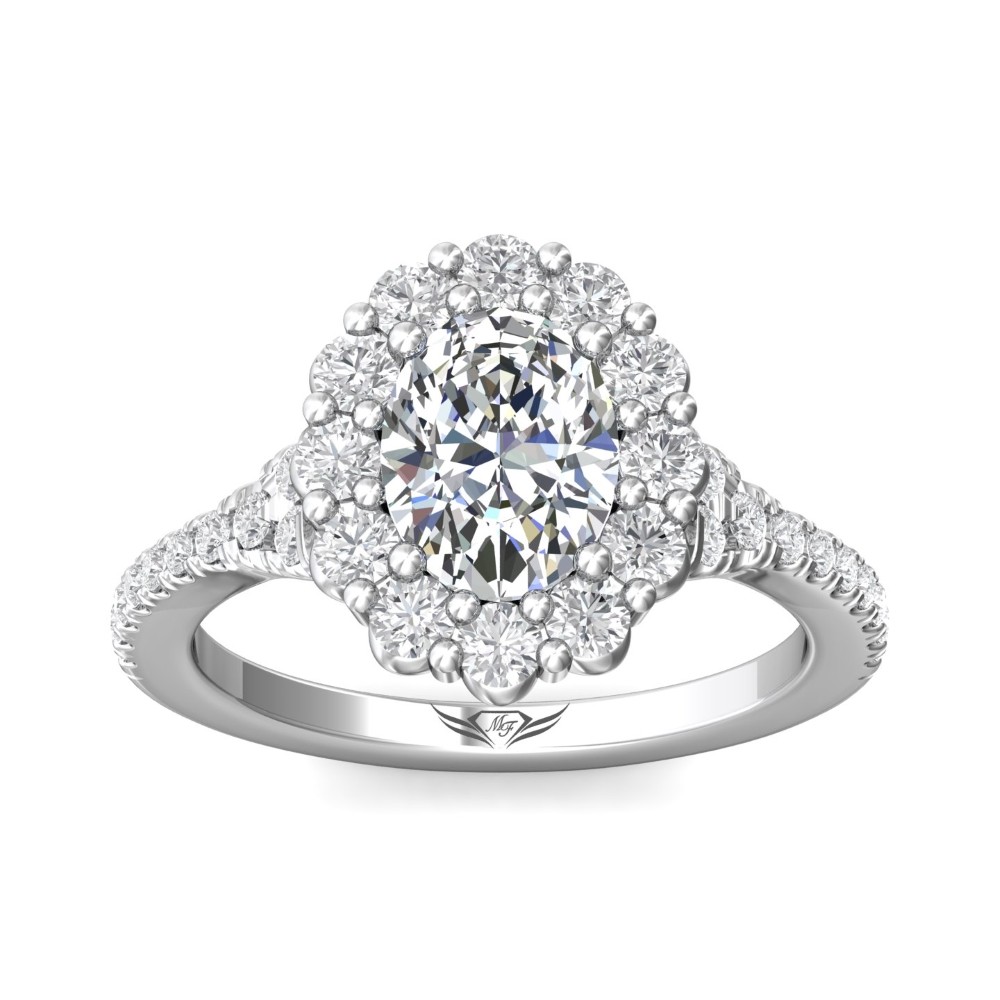 FlyerFit® 14K White Gold Split Shank Engagement Ring