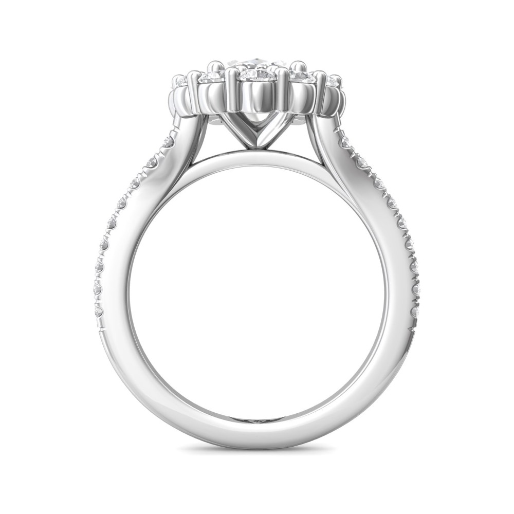 FlyerFit® 14K White Gold Split Shank Engagement Ring
