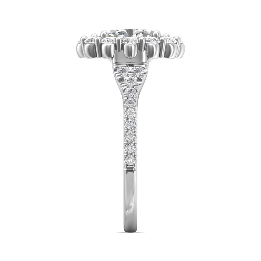 FlyerFit® 14K White Gold Split Shank Engagement Ring