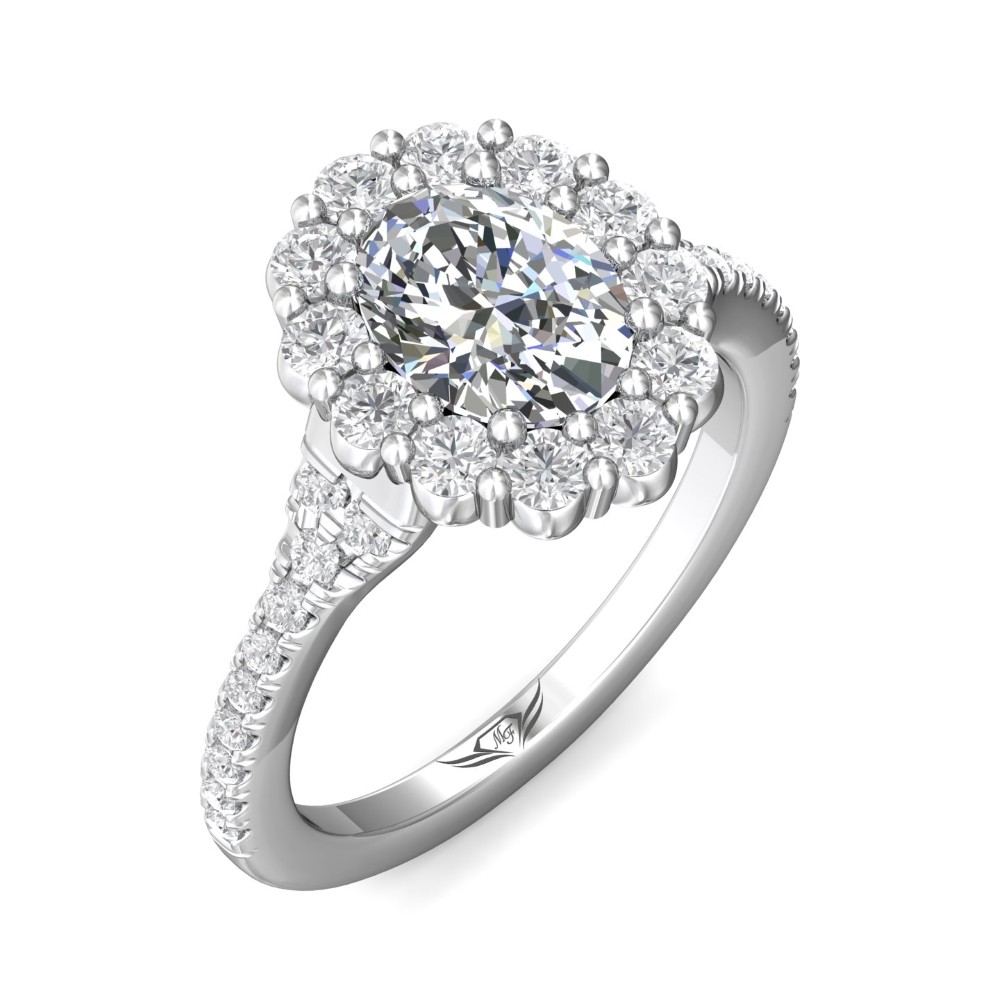 FlyerFit® 14K White Gold Split Shank Engagement Ring