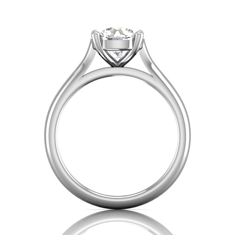 FlyerFit® 14K White Gold Solitaire Engagement Ring