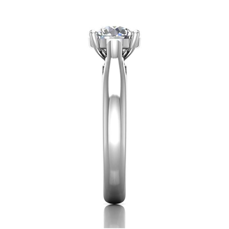 FlyerFit® 14K White Gold Solitaire Engagement Ring