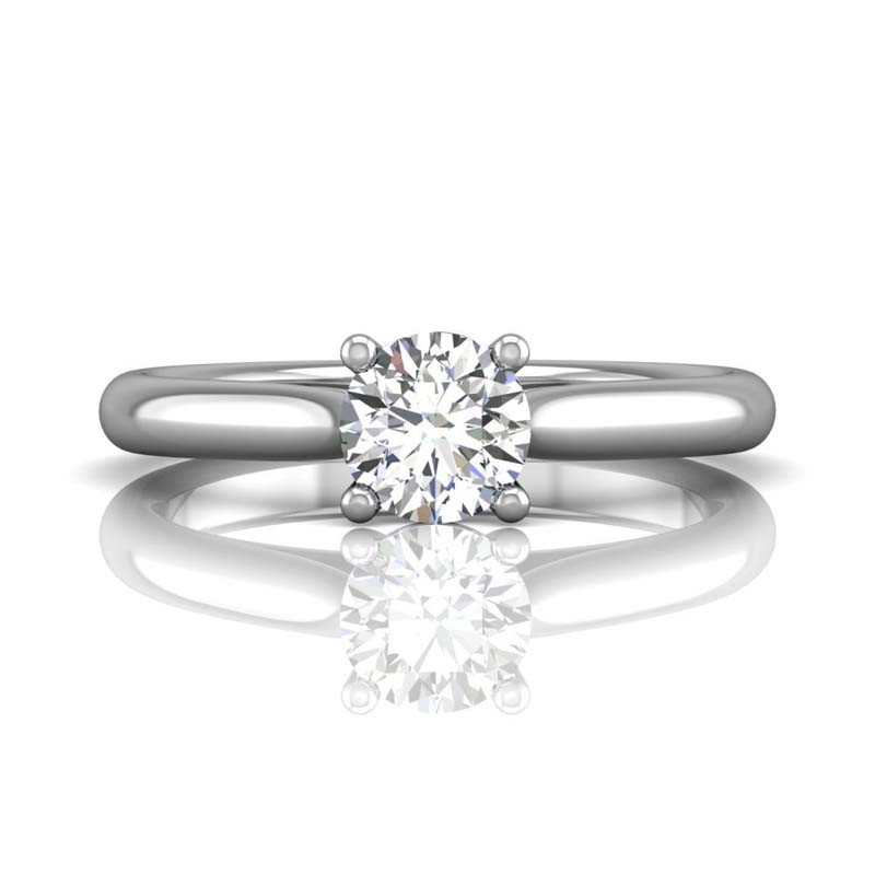 FlyerFit® 14K White Gold Solitaire Engagement Ring