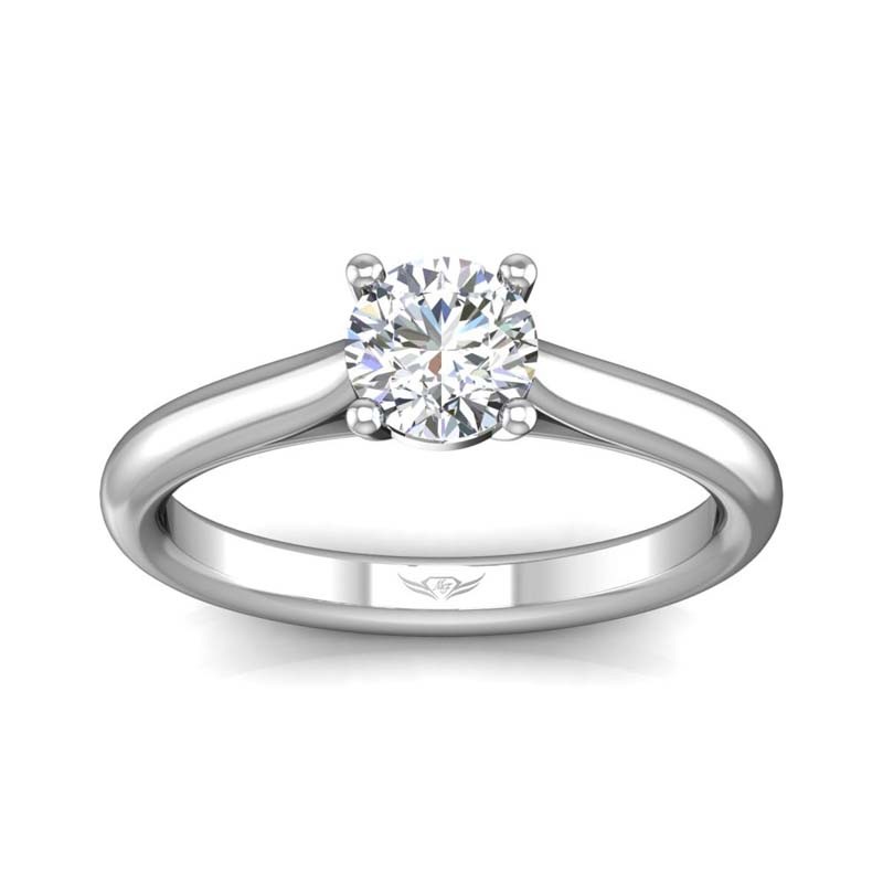 FlyerFit® 14K White Gold Solitaire Engagement Ring