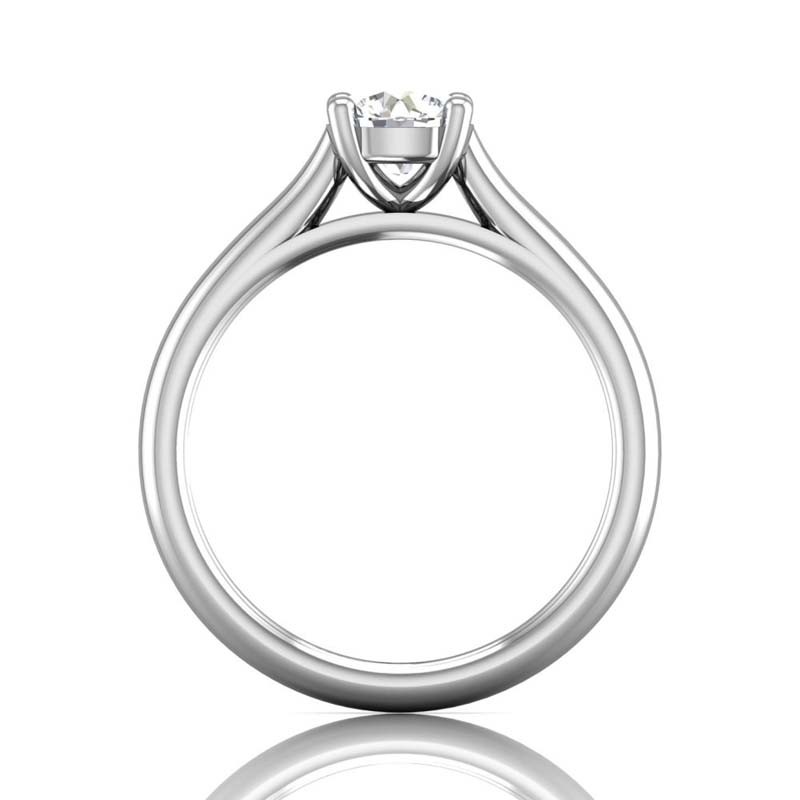 FlyerFit® 14K White Gold Solitaire Engagement Ring