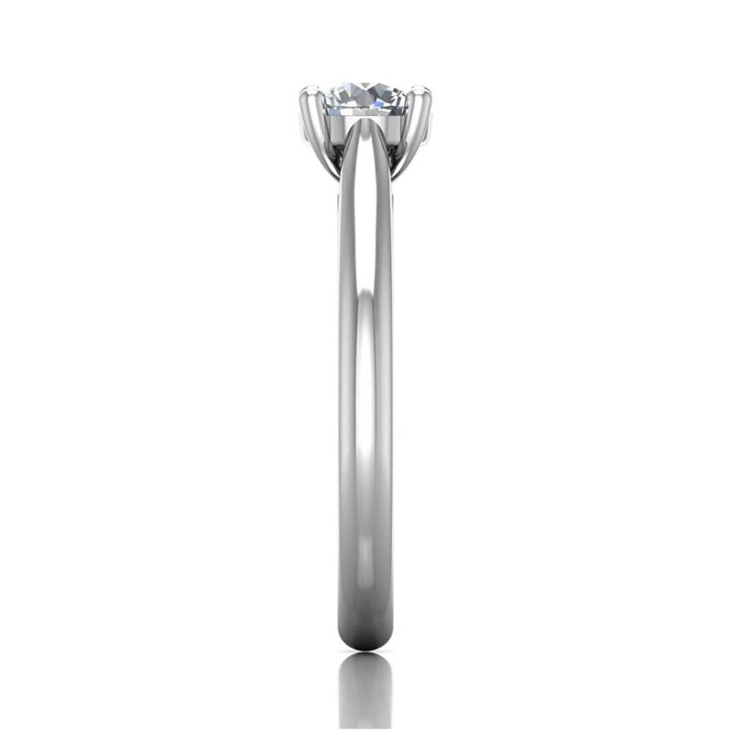 FlyerFit® 14K White Gold Solitaire Engagement Ring
