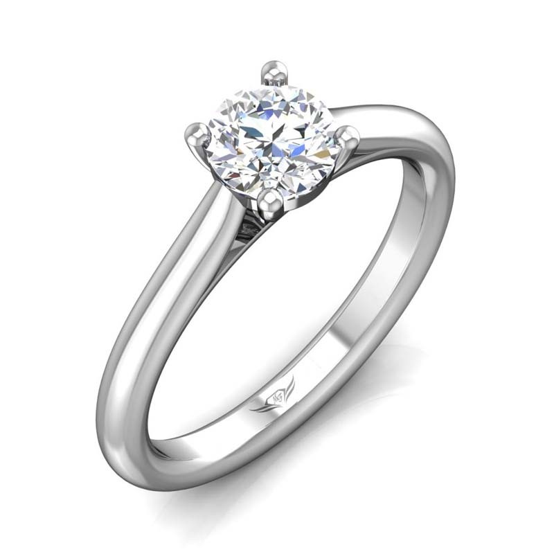FlyerFit® 14K White Gold Solitaire Engagement Ring