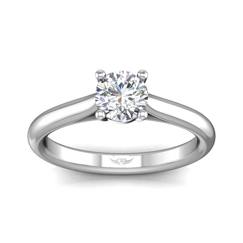 FlyerFit® 14K White Gold Solitaire Engagement Ring
