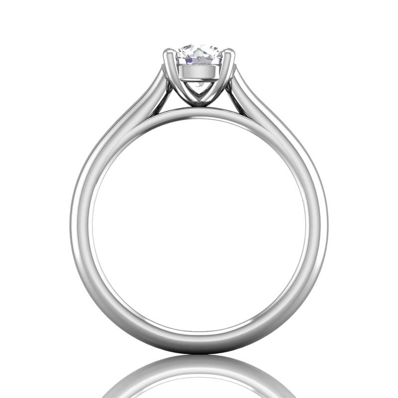 FlyerFit® 14K White Gold Solitaire Engagement Ring