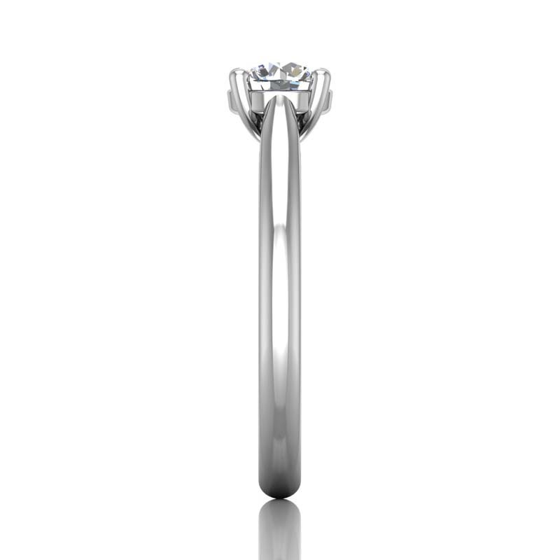 FlyerFit® 14K White Gold Solitaire Engagement Ring